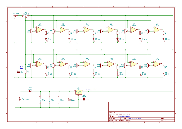 12 LED RSSI Meter circuit