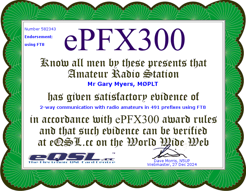 ePFX FT8 Certificate