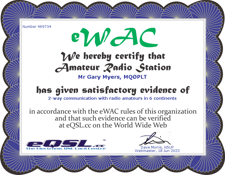 eWAC Certificate