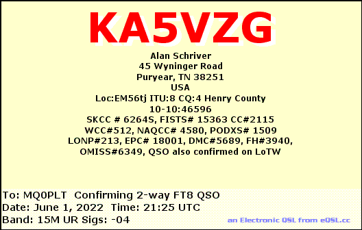 eQSL card