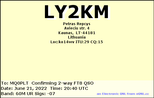 eQSL card