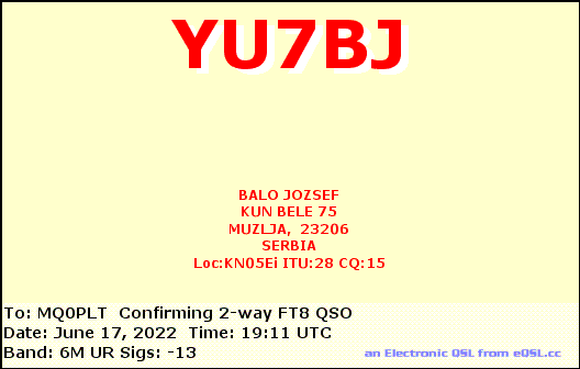 eQSL card