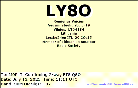 eQSL card