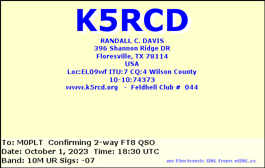 eQSL card