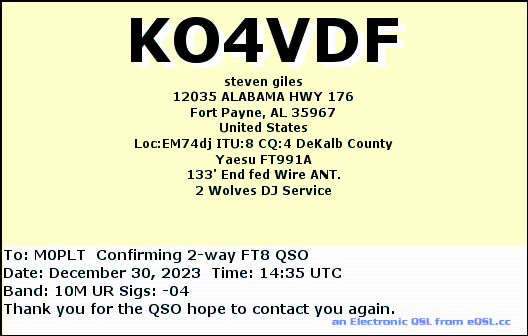 eQSL card