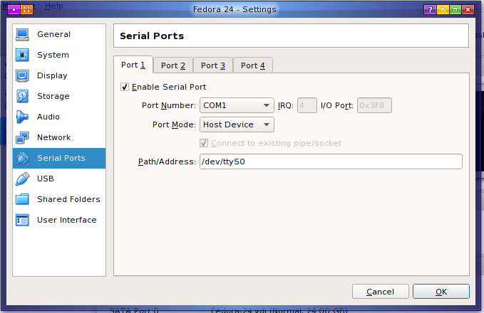 VirtualBox Serial Port